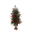 HERVIT - Albero C/Bacche Rosse E Vaso Oro 90Cm