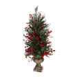 HERVIT - Albero C/Bacche Rosse E Vaso Oro 110Cm