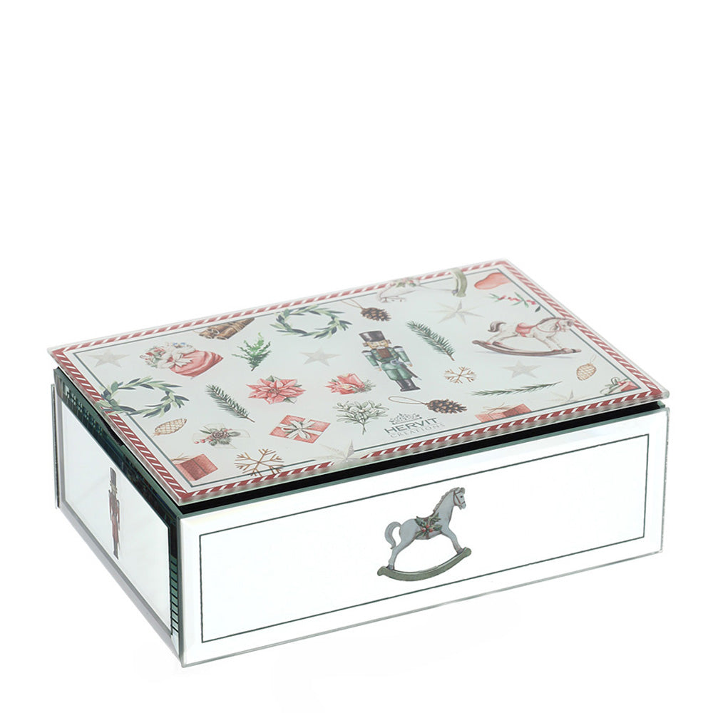 HERVIT - Cofanetto Legno/Vetro/Specchio 15X10X5Cm