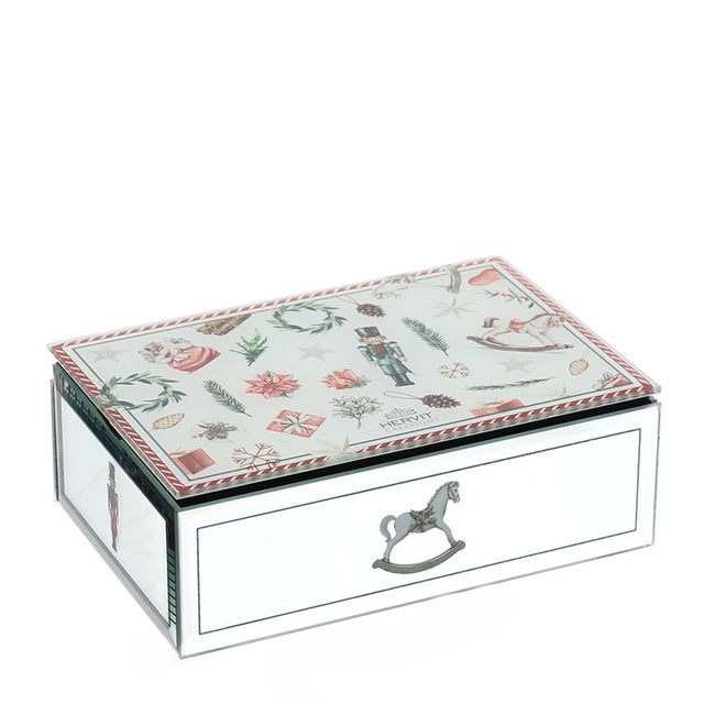 HERVIT - Cofanetto Legno/Vetro/Specchio 15X10X5Cm