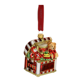 HERVIT - Dec.Vetro Soff.Baule Regali 10Cm Rosso