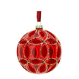 HERVIT - Sfera Vetro Soff.Dec.Fiore Dia.10Cm Ross