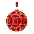 HERVIT - Sfera Vetro Soff.Dec.Fiore Dia.12Cm Ross