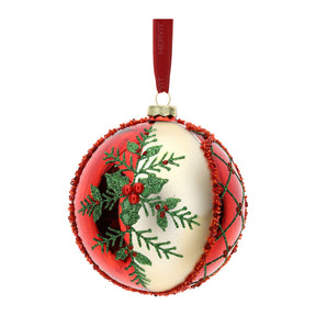 HERVIT - Sfera Vetro Soff.Dec.X'Mas Dia.12Cm Ross