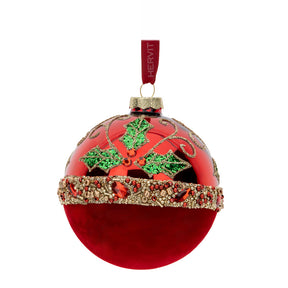 HERVIT - Sfera Vetro Soff.Dec.Half Dia.8Cm Rossa