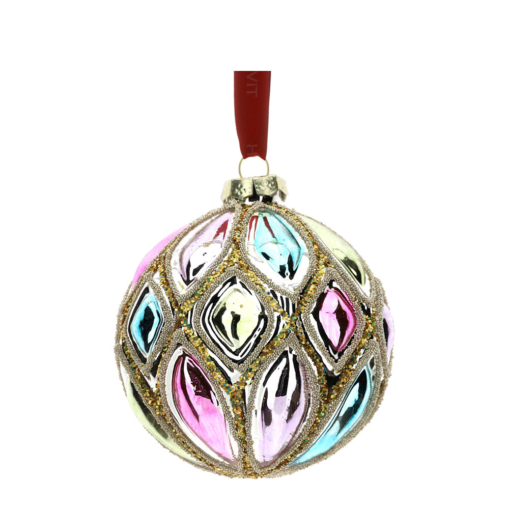 HERVIT - Sfera Vetro Soff.Dec.Multicolor Dia.8Cm