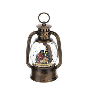HERVIT - Lanterna Nativita' Acqua/Neve 10X8X17Cm