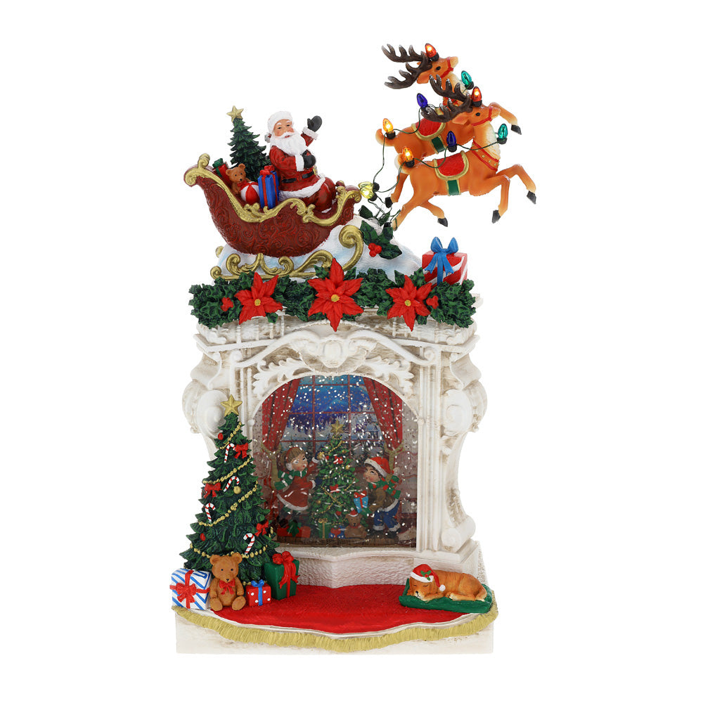 HERVIT - Camino Resina Acqua/Neve 22Xh35Cm