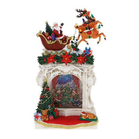 HERVIT - Camino Resina Acqua/Neve 22Xh35Cm