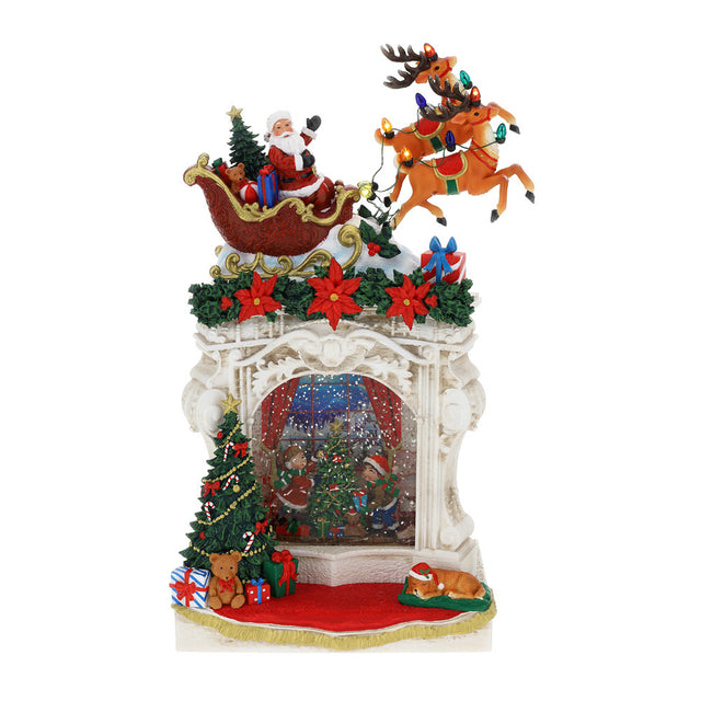 HERVIT - Camino Resina Acqua/Neve 22Xh35Cm