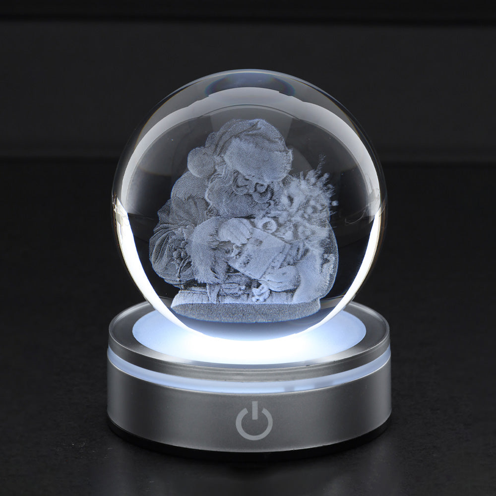 HERVIT - Sfera Crystal Planet Babbo Nat.Dia.8Cm