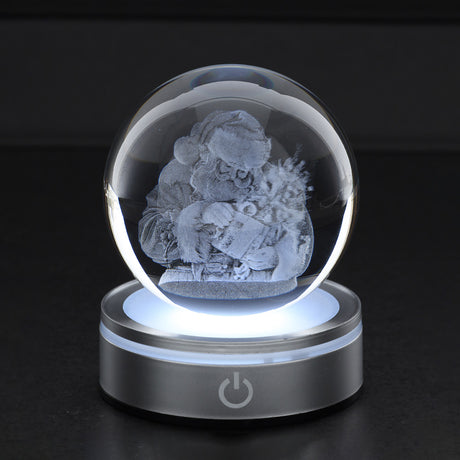 HERVIT - Sfera Crystal Planet Babbo Nat.Dia.8Cm