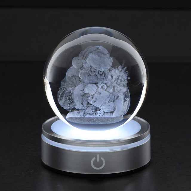HERVIT - Sfera Crystal Planet Babbo Nat.Dia.8Cm
