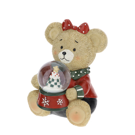 HERVIT - Orsetta Resina 11Cm C/Palla Acqua/Neve