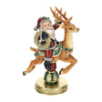 HERVIT - Babbo Natale Su Cervo Resina H28Cm