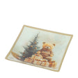 HERVIT - Piatto Vetro Orsetto X'Mas 20X20Cm