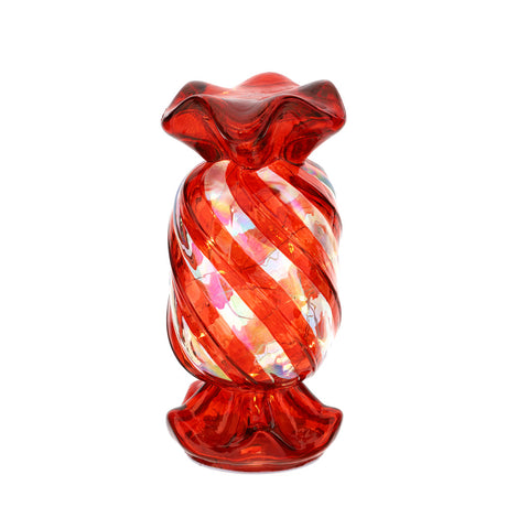 HERVIT - Caramella Vetro Rossa X'Mas 10X10Xh20Cm