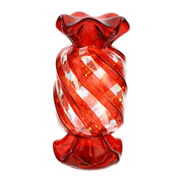 HERVIT - Caramella Vetro Rossa X'Mas 12X12Xh24Cm