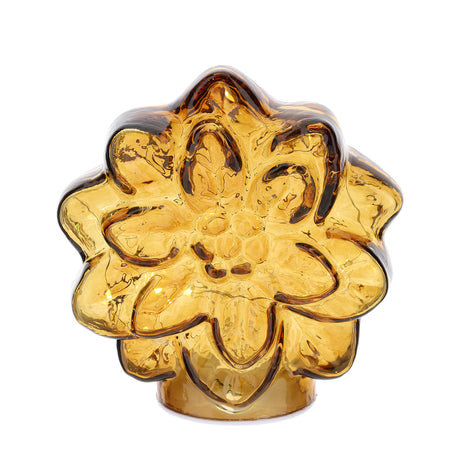 HERVIT - Fiore Vetro Ambra X'Mas 14X9,5Xh14Cm