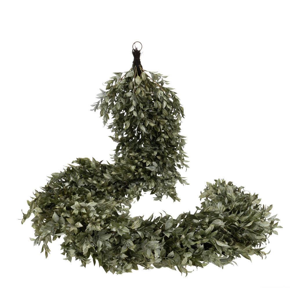 HERVIT - Festone Foglioline Verdi/Oro 190Cm