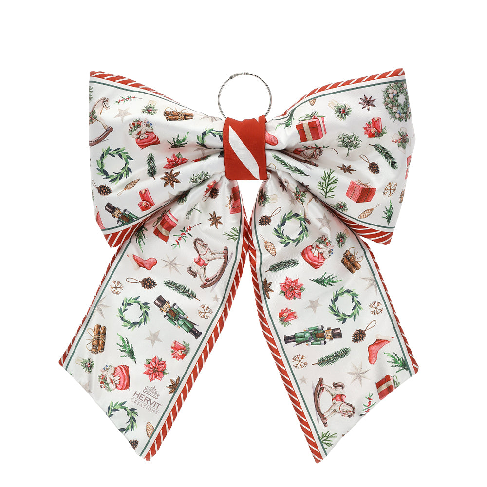 HERVIT - Fiocco Tessuto Stampa X'Mas 33X36Cm