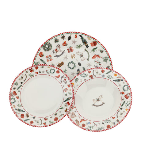 HERVIT - Set 18Pz.Tavola Porc.X'Mas Dia.20/21/27C