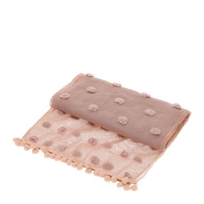 HERVIT - Runner Rosa Pompon 33X180Cm E Nappine