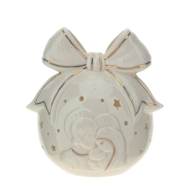 HERVIT - Sfera Porc.Traf.Bianca Luce Led 10Cm
