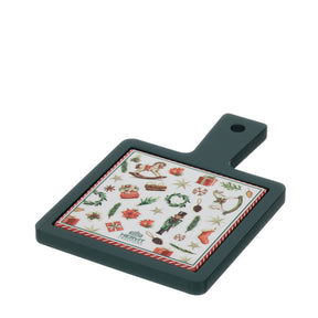 HERVIT - Tagliere X'Mas Legno/Ceram.18X12Cm Verde