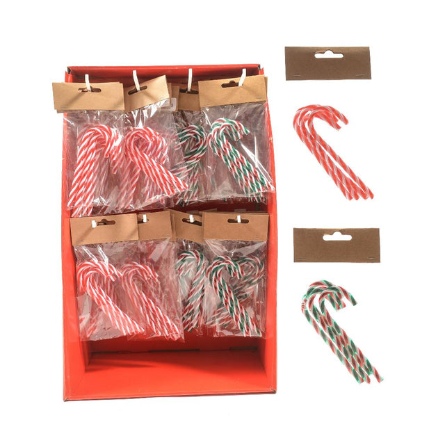 DO-HOME - Confezione 4 Decorazioni Candy In Plastica 12X4Cm Assortite Espositore Regalo