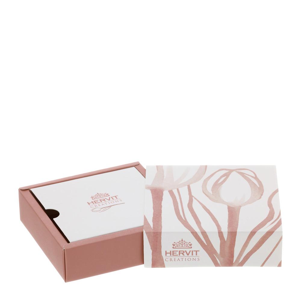 HERVIT - Pink Tulip Cardboard Box 10X10X3Cm