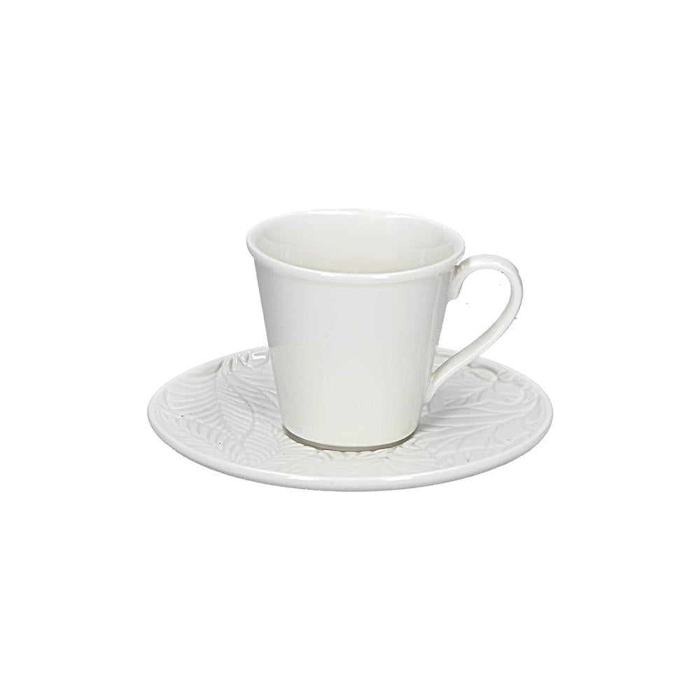 WHITE PORCELAIN - Bosco Coffee Cup With Saucer x6 Pcs