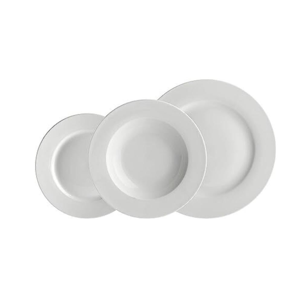 WHITE PORCELAIN - Essential Table Set 12 Pieces Plate