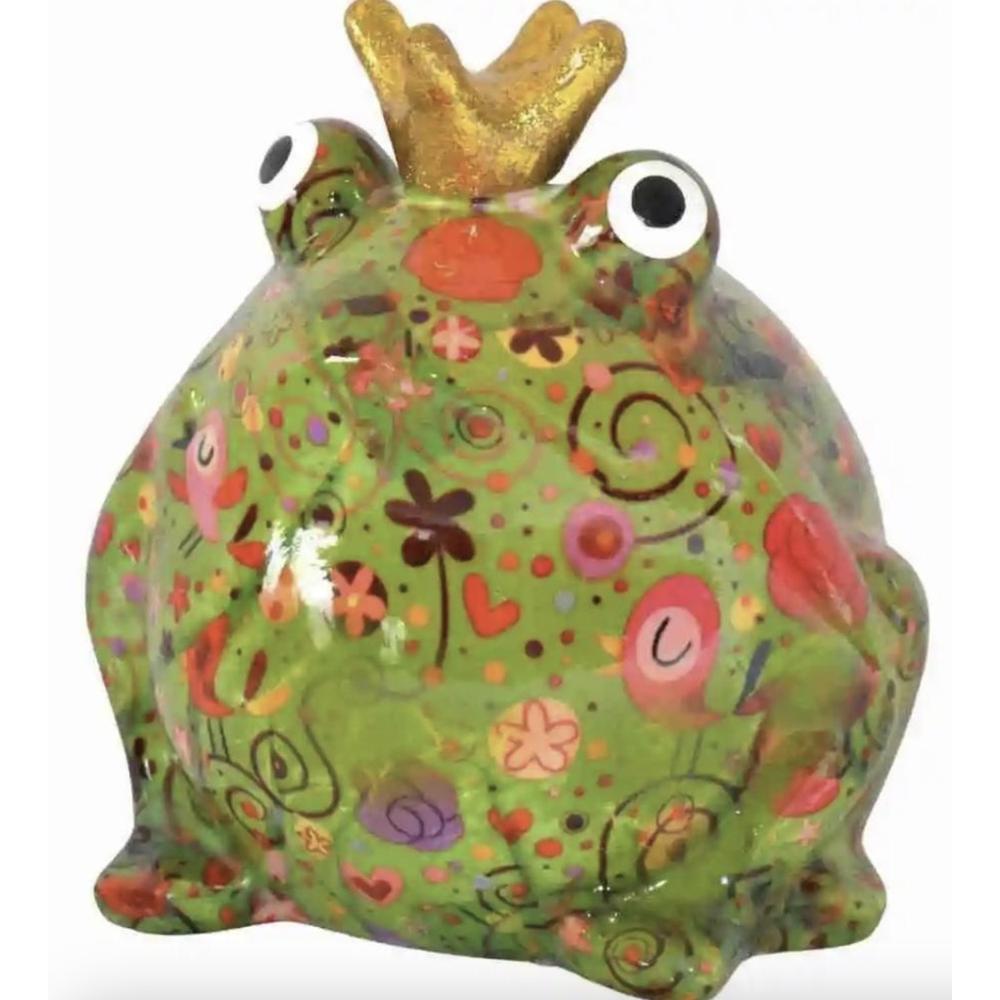 POMME PIDOU - Money Box Frog "Freddy" - L - 26X20 Cm [Verde Cuori]