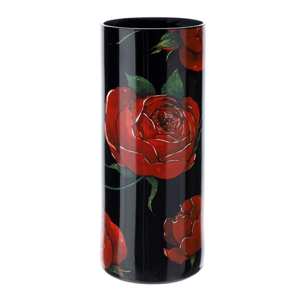 HERVIT - Baccarat Rose Glass Vase Dia.12X30Cm