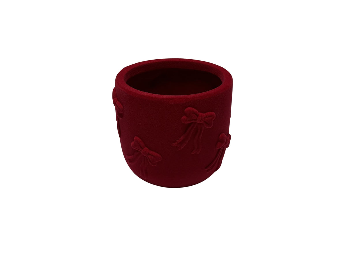 DO-HOME - Vaso Fiocchi In Ceramica Velluto Rosso D.14Xh.12,5 Cm