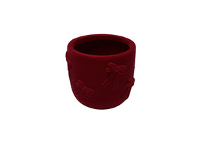 DO-HOME - Vaso Fiocchi In Ceramica Velluto Rosso D.14Xh.12,5 Cm