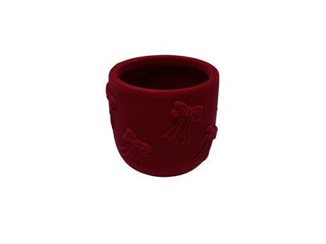 DO-HOME - Vaso Fiocchi In Ceramica Velluto Rosso D.14Xh.12,5 Cm
