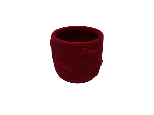 DO-HOME - Vaso Fiocchi In Ceramica Velluto Rosso D.14Xh.12,5 Cm