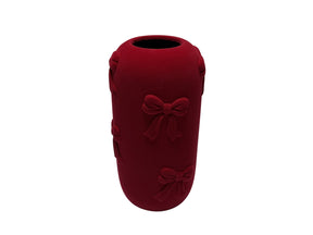 DO-HOME - Vaso Fiocchi In Ceramica Velluto Rosso D.15,5Xh.30 Cm