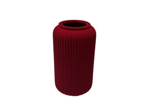 DO-HOME - Vaso In Ceramica Velluto Rosso D.14Xh.25,5 Cm