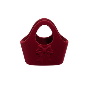 DO-HOME - Vaso Borsetta In Ceramica Velluto Rosso 18X9Xh.18 Cm