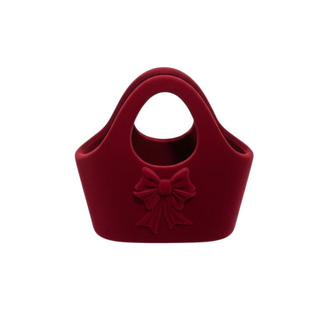 DO-HOME - Vaso Borsetta In Ceramica Velluto Rosso 18X9Xh.18 Cm
