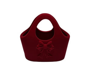 DO-HOME - Vaso Borsetta In Ceramica Velluto Rosso 22X10,5Xh.22 Cm