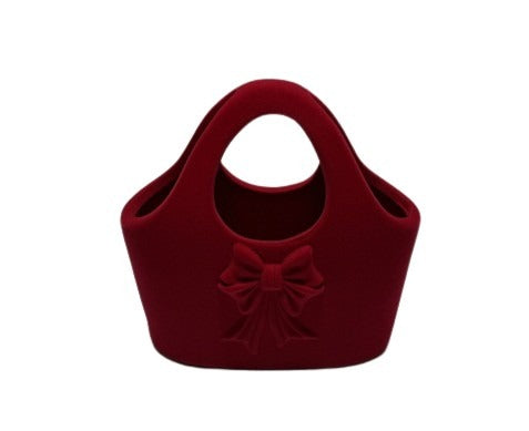 DO-HOME - Vaso Borsetta In Ceramica Velluto Rosso 22X10,5Xh.22 Cm