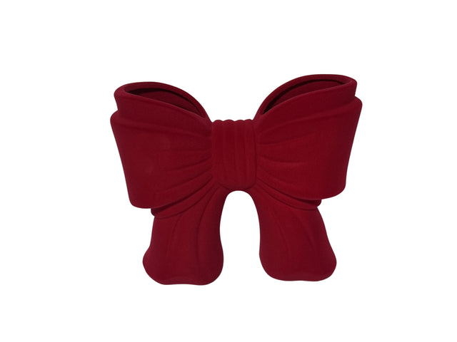 DO-HOME - Vaso Fiocco In Ceramica Velluto Rosso 30X11Xh.25 Cm