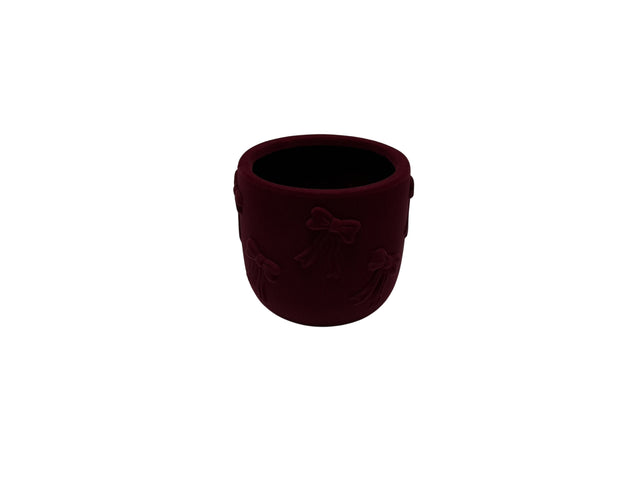 DO-HOME - Vaso Fiocchi In Ceramica Velluto Bordeaux D.14Xh.12,5 Cm