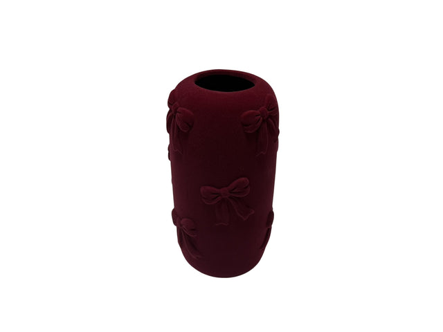 DO-HOME - Vaso Fiocchi In Ceramica Velluto Bordeaux D.13Xh.24 Cm