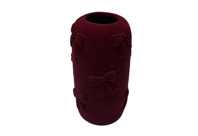 DO-HOME - Vaso Fiocchi In Ceramica Velluto Bordeaux D.15,5Xh.30 Cm