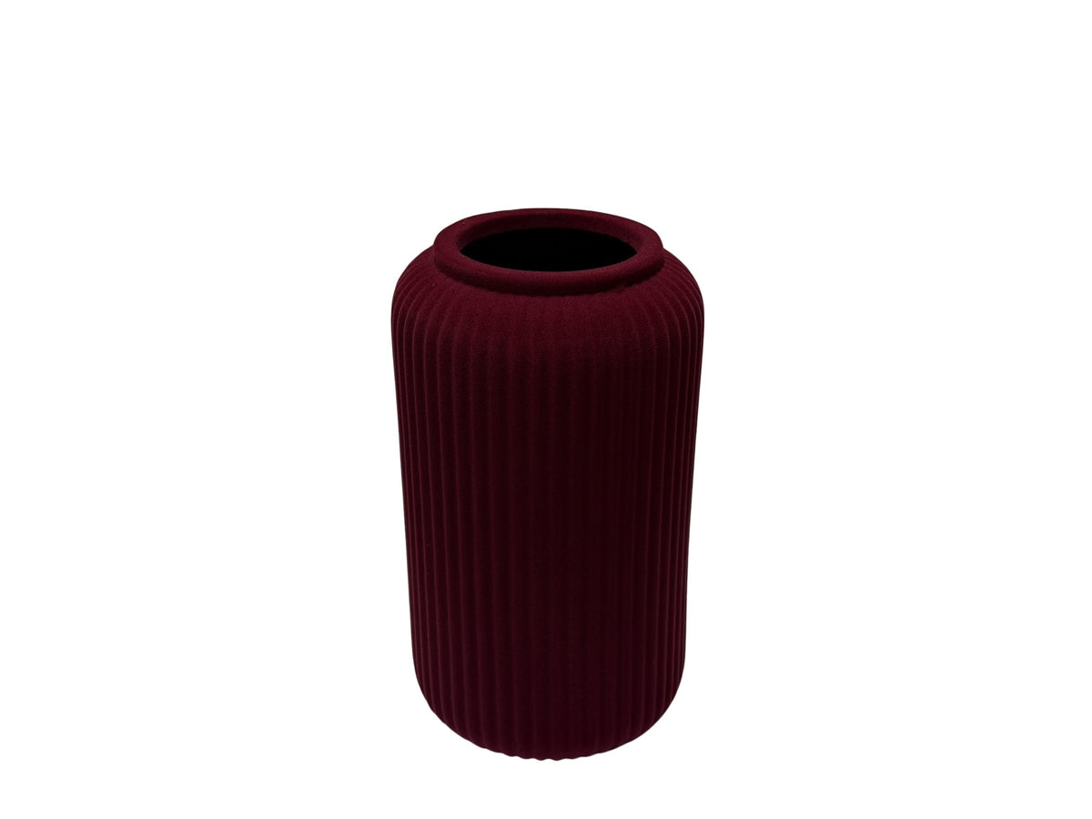 DO-HOME - Vaso In Ceramica Velluto Bordeaux D.14Xh.25,5 Cm